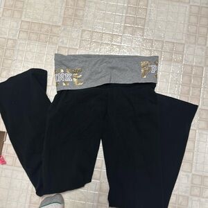 Victoria’s Secret pink mcbling bling yoga pants fold over medium